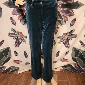 I.N.C international concepts size 6 teal blue velvet velour trousers